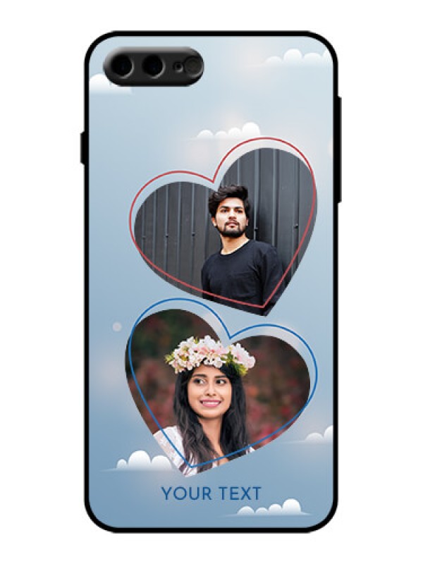 Custom iPhone 8 Plus Custom Metal Phone Case - Blue Color Couple Design