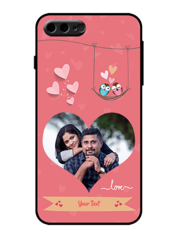 Custom iPhone 8 Plus Custom Metal Phone Case - Peach Color Love Design