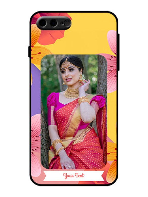 Custom iPhone 8 Plus Custom Metal Phone Case - 3 Image With Vintage Floral Design