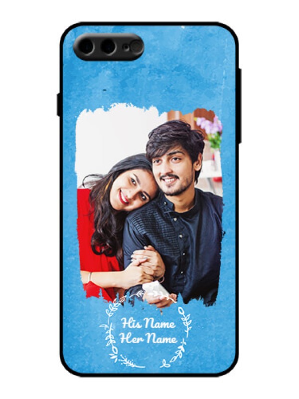 Custom iPhone 8 Plus Custom Metal Phone Case - Blue Color Vintage Design