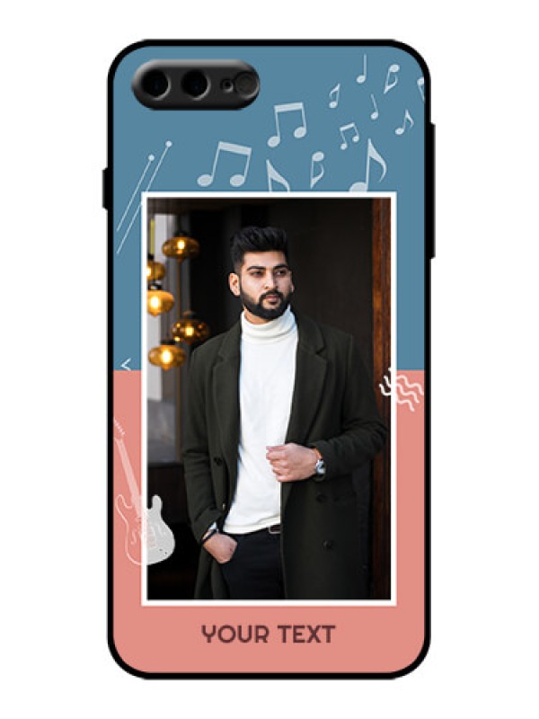 Custom iPhone 8 Plus Custom Metal Phone Case - With Color Musical Note Design