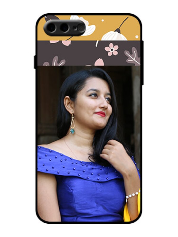 Custom iPhone 8 Plus Custom Metal Phone Case - Stylish Floral Design