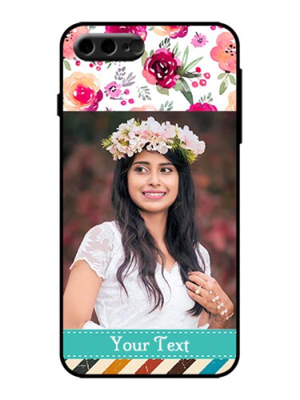 Custom iPhone 8 Plus Custom Metal Phone Case - Water Colors Floral Design