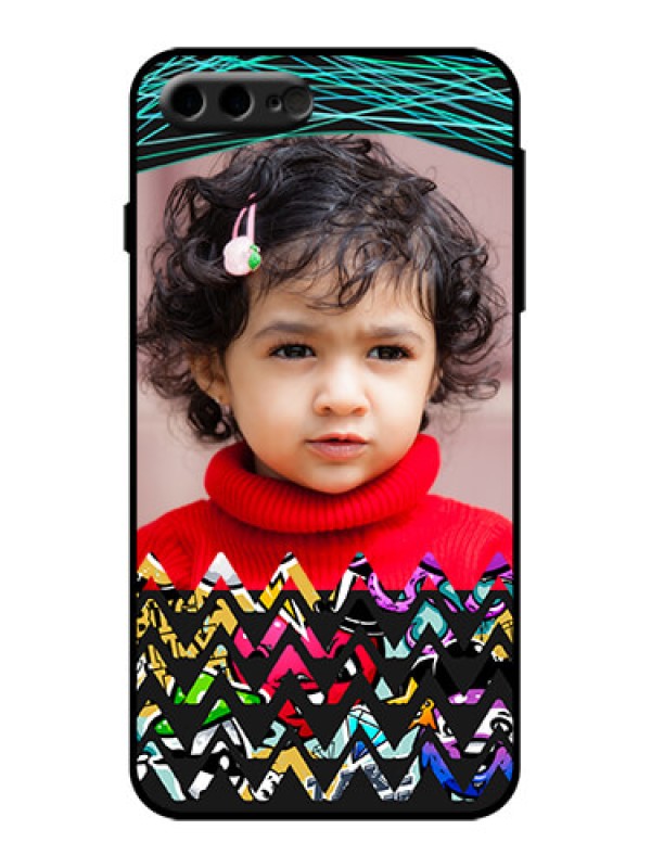 Custom iPhone 8 Plus Custom Metal Phone Case - Neon Abstract Design