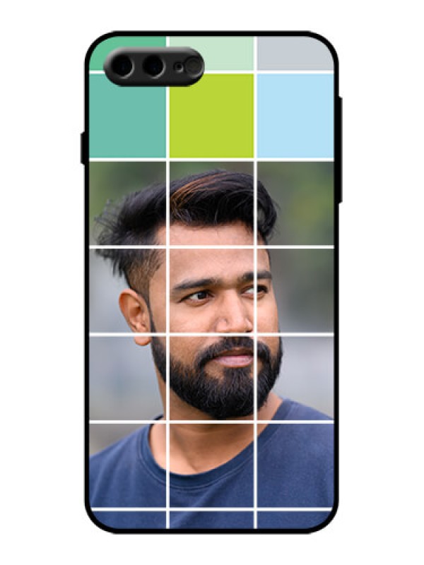 Custom iPhone 8 Plus Custom Metal Phone Case - With White Box Pattern