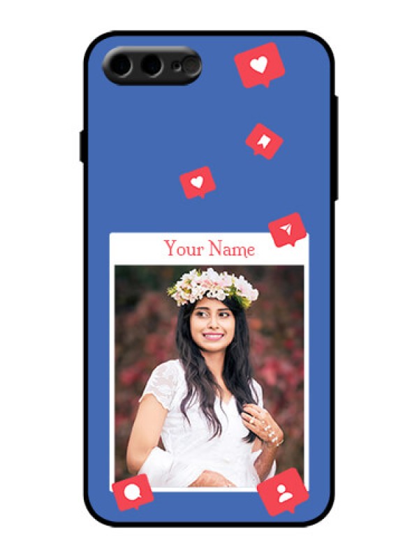 Custom iPhone 8 Plus Custom Metal Phone Case - Like Share And Comment Design