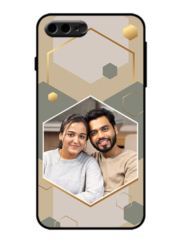 Custom iPhone 8 Plus Custom Metal Phone Case - Stylish Hexagon Pattern Design