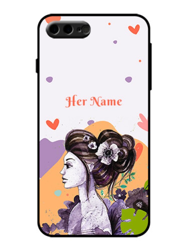 Custom iPhone 8 Plus Custom Metal Phone Case - Woman And Nature Design