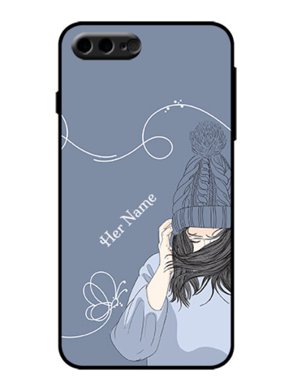 Custom iPhone 8 Plus Custom Metal Phone Case - Girl In Winter Outfit Design