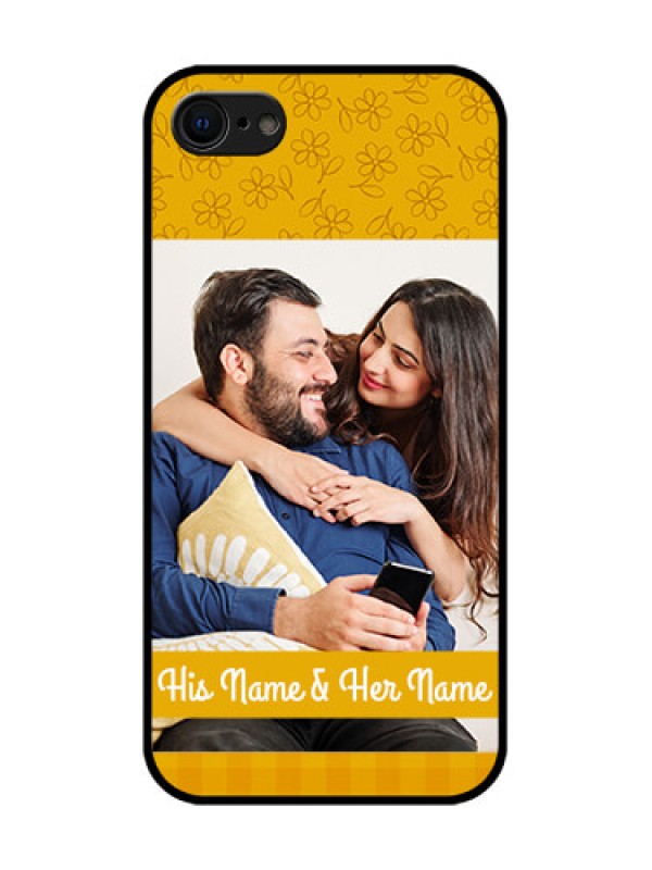 Custom iPhone 8 Custom Metal Phone Case - Yellow Floral Design