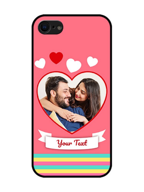 Custom iPhone 8 Custom Metal Phone Case - Love Shapes Doodle Design