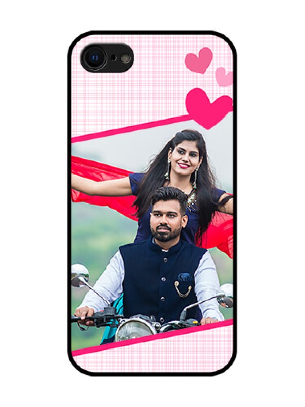 Custom iPhone 8 Custom Metal Phone Case - Love Shape Heart Design