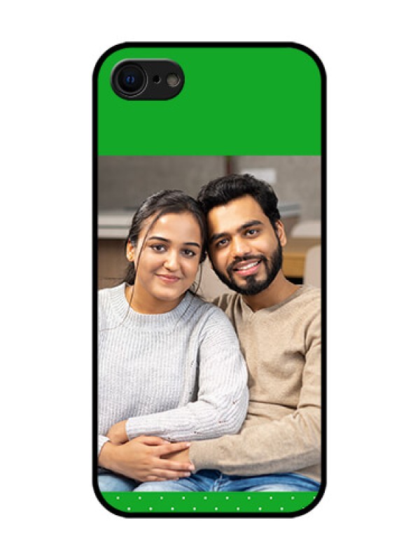 Custom iPhone 8 Custom Metal Phone Case - Green Pattern Design