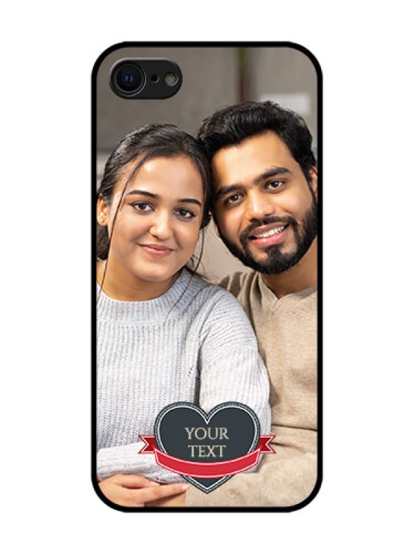 Custom iPhone 8 Custom Metal Phone Case - Just Married Couple Design