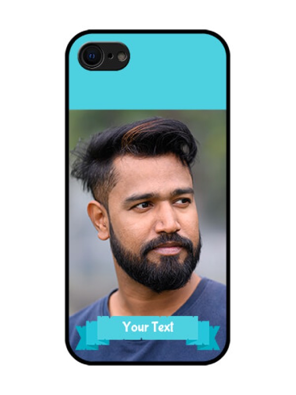 Custom iPhone 8 Custom Metal Phone Case - Blue Color Design