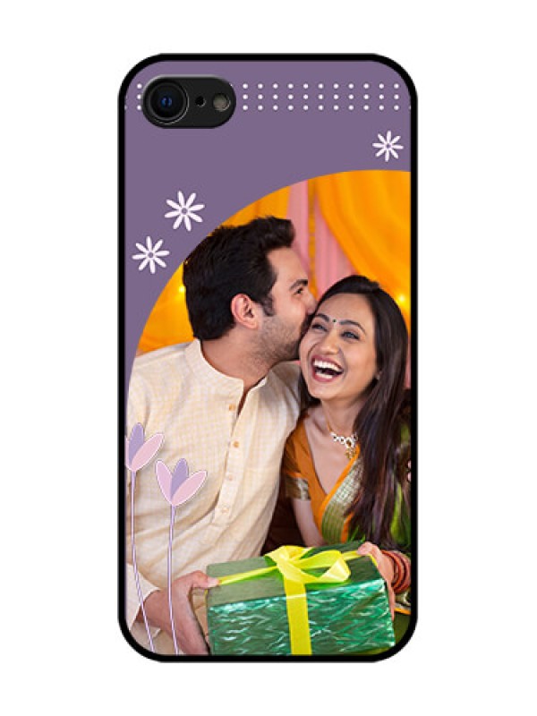 Custom iPhone 8 Custom Metal Phone Case - Lavender Flowers Design