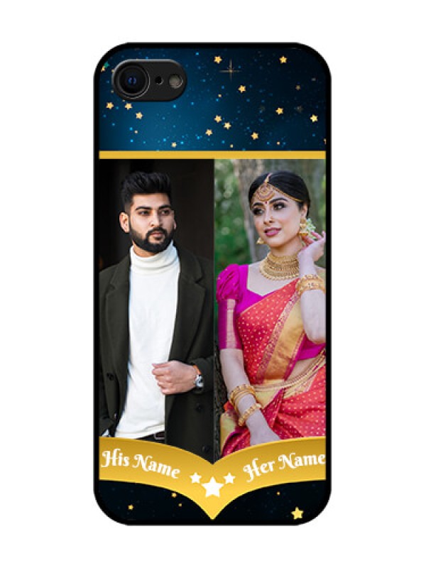 Custom iPhone 8 Custom Metal Phone Case - Galaxy Stars Backdrop Design