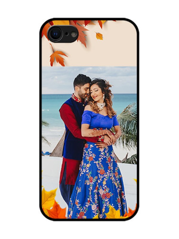 Custom iPhone 8 Custom Metal Phone Case - Autumn Maple Leaves Design