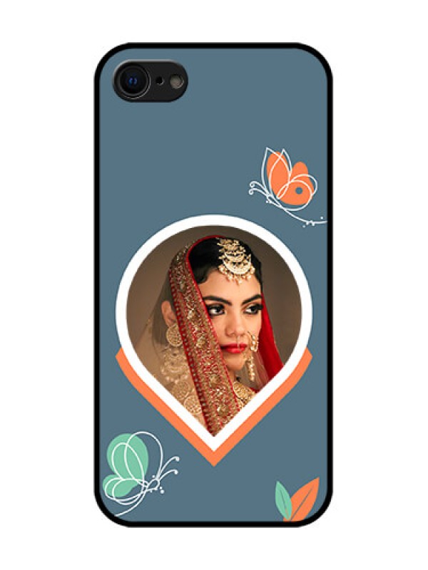 Custom iPhone 8 Custom Metal Phone Case - Droplet Butterflies Design