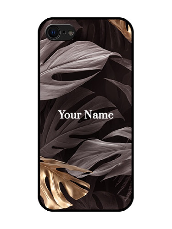 Custom iPhone 8 Custom Metal Phone Case - Wild Leaves Digital Paint Design
