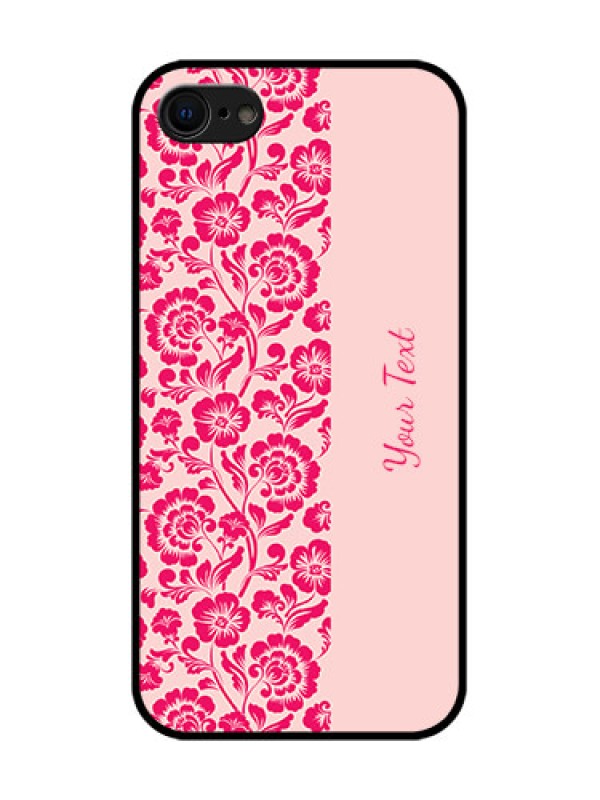 Custom iPhone 8 Custom Metal Phone Case - Attractive Floral Pattern Design