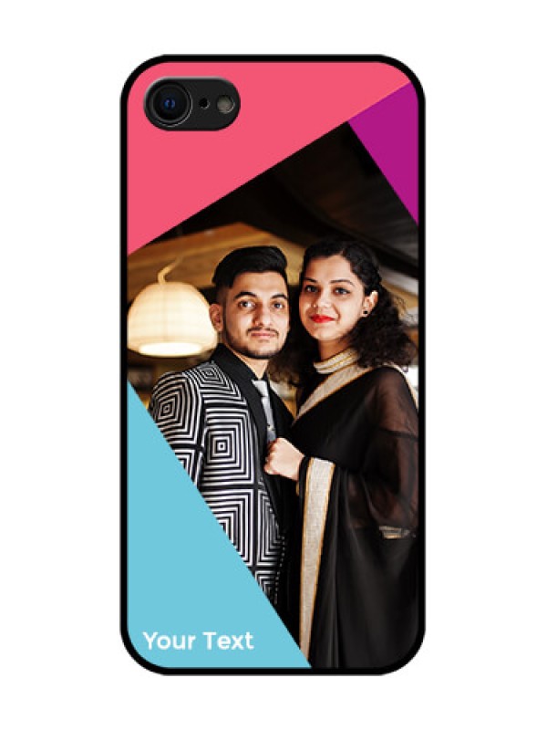 Custom iPhone 8 Custom Metal Phone Case - Stacked Triple Colour Design