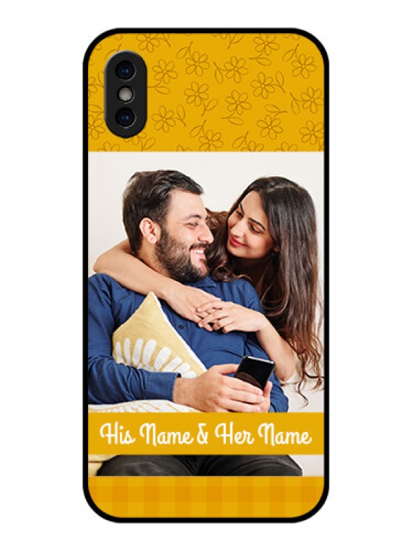 Custom iPhone X Custom Metal Phone Case - Yellow Floral Design