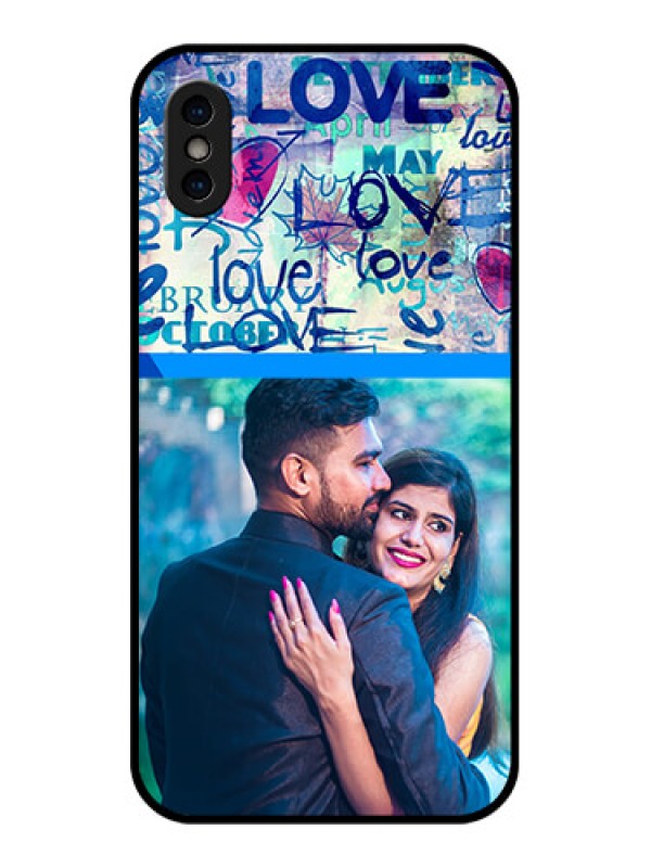 Custom iPhone X Custom Metal Phone Case - Colorful Love Design