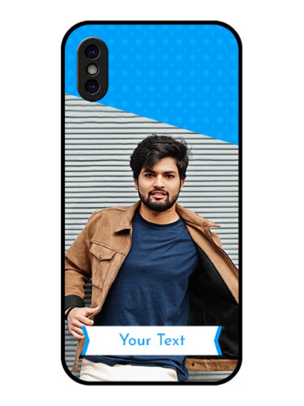 Custom iPhone X Custom Metal Phone Case - Simple Blue Color Design