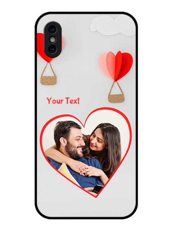 Custom iPhone X Custom Metal Phone Case - Parachute Love Design