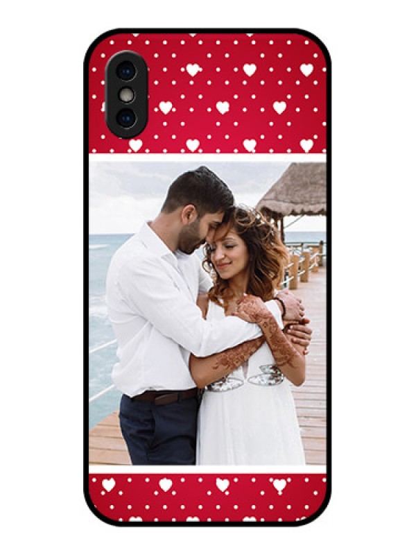 Custom iPhone X Custom Metal Phone Case - Hearts Mobile Case Design