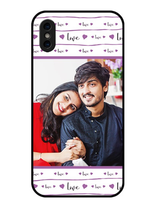 Custom iPhone X Custom Metal Phone Case - Couples Heart Design