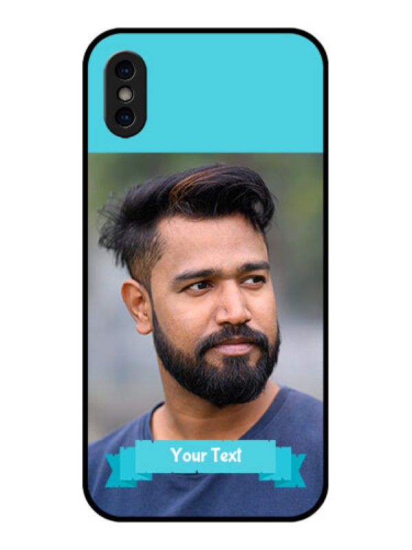 Custom iPhone X Custom Metal Phone Case - Blue Color Design