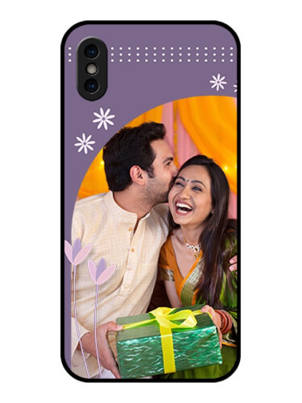 Custom iPhone X Custom Metal Phone Case - Lavender Flowers Design