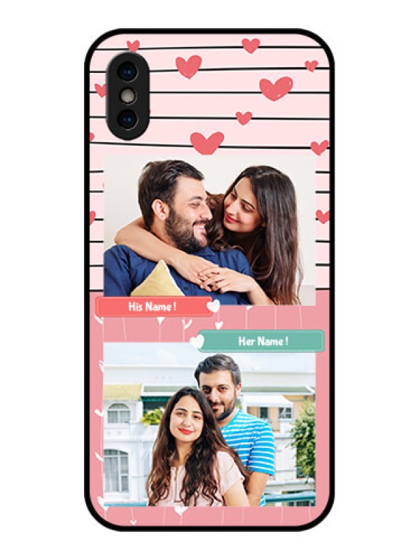 Custom iPhone X Custom Metal Phone Case - Photo With Heart Design