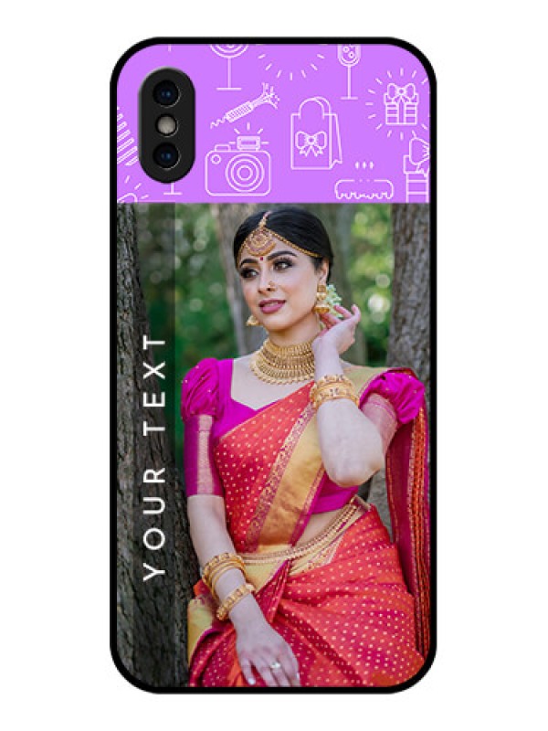 Custom iPhone X Custom Metal Phone Case - Birthday Icons Design