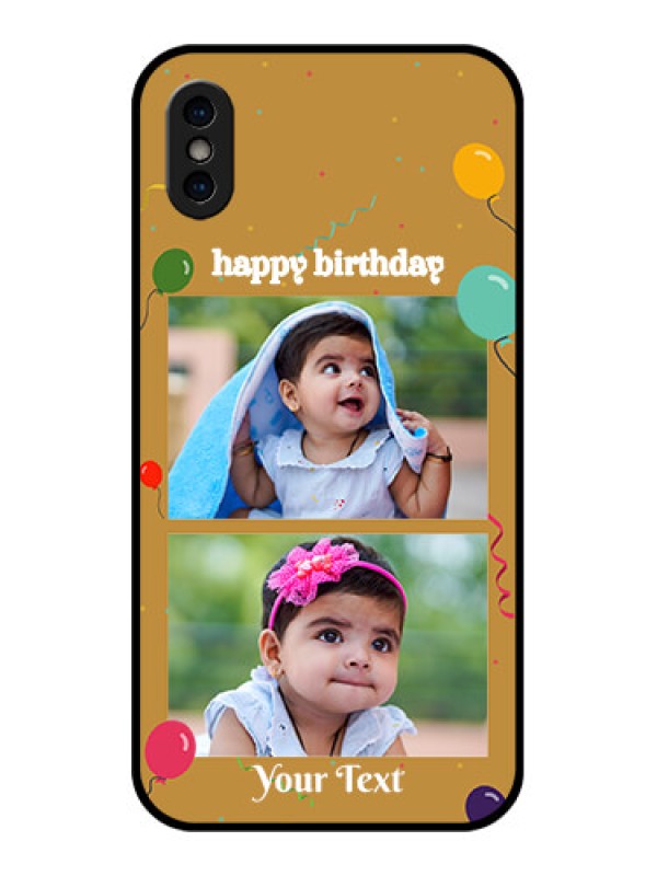 Custom iPhone X Custom Metal Phone Case - Image Holder With Birthday Celebrations Design