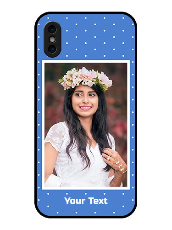 Custom iPhone X Custom Metal Phone Case - Polka Dots Design