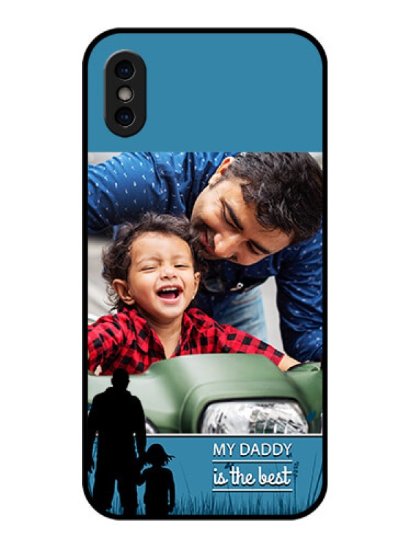 Custom iPhone X Custom Metal Phone Case - Best Dad Design