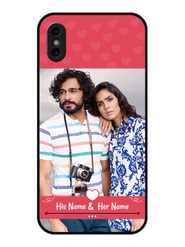 Custom iPhone X Custom Metal Phone Case - Simple Love Design