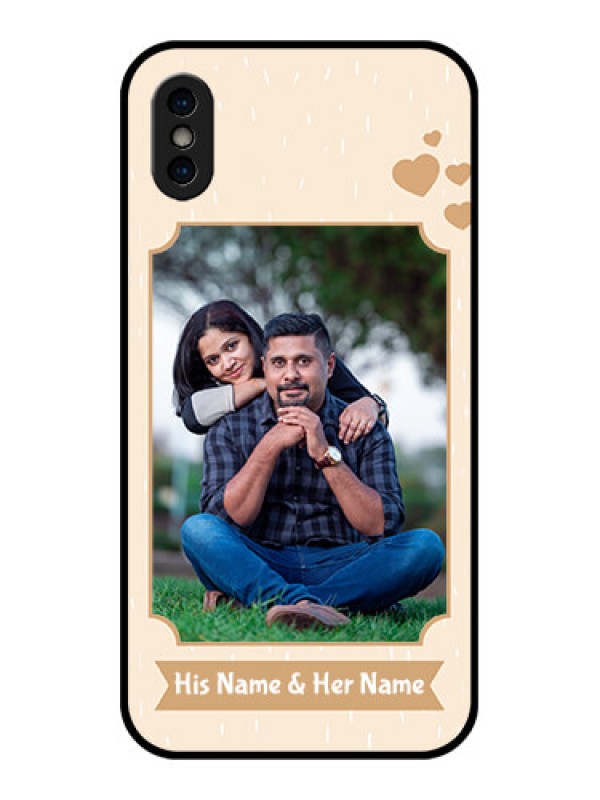 Custom iPhone X Custom Metal Phone Case - With Confetti Love Design