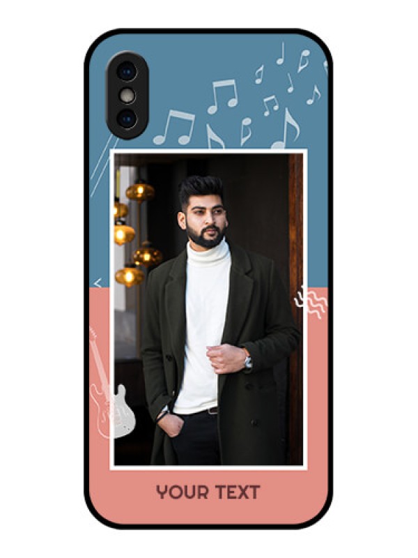 Custom iPhone X Custom Metal Phone Case - With Color Musical Note Design