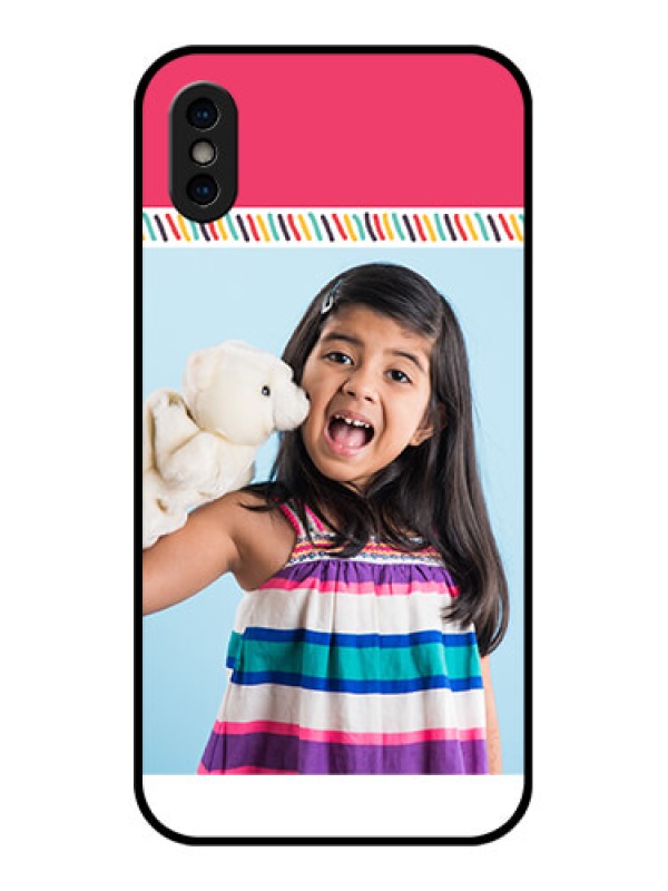 Custom iPhone X Custom Metal Phone Case - Line Art Design