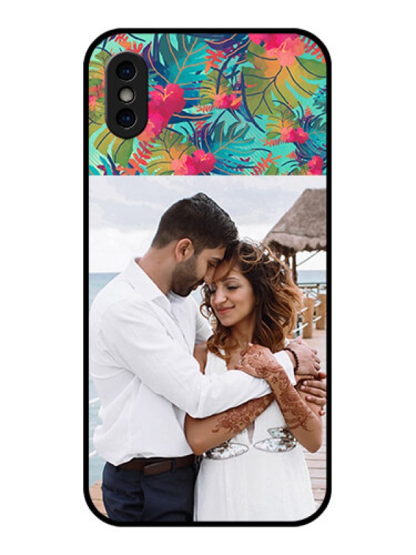 Custom iPhone X Custom Metal Phone Case - Watercolor Floral Design