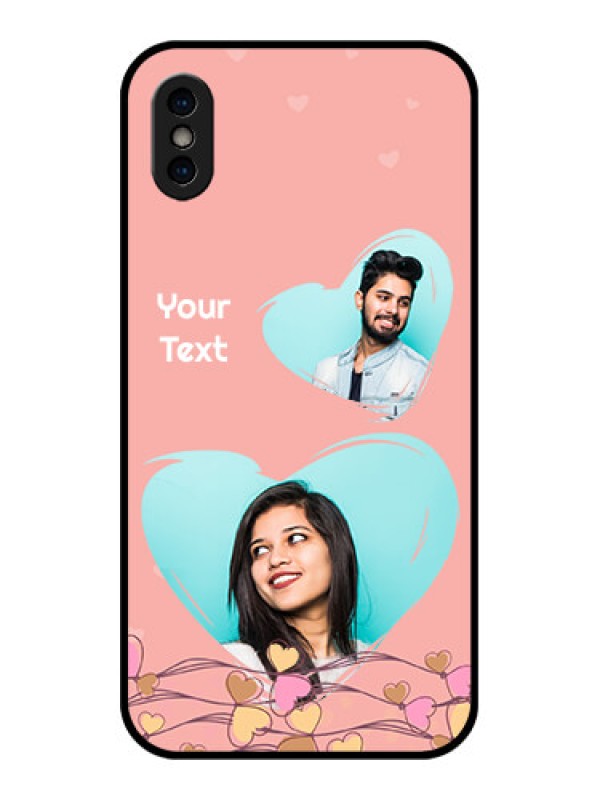 Custom iPhone X Custom Metal Phone Case - Love Doodle Design