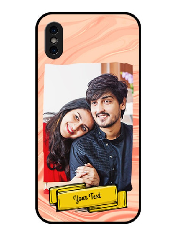 Custom iPhone X Custom Metal Phone Case - Marble Texture Design