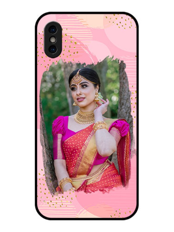 Custom iPhone X Custom Metal Phone Case - Gold Glitter Splash Design