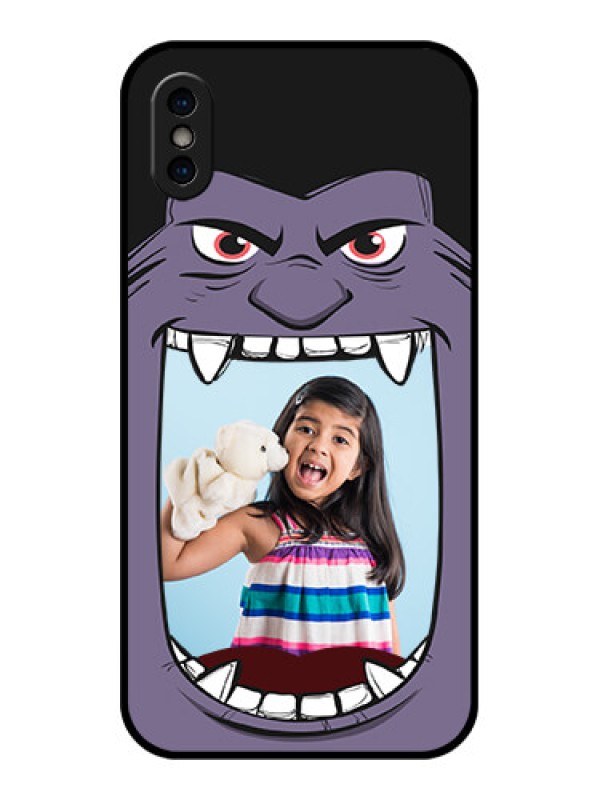 Custom iPhone X Custom Metal Phone Case - Angry Monster Design