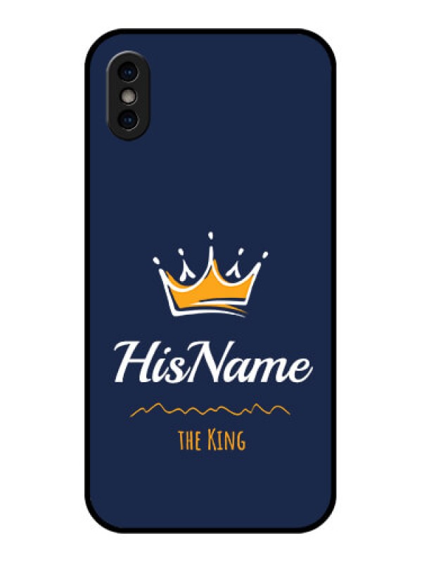 Custom iPhone X Custom Metal Phone Case - King With Name Design