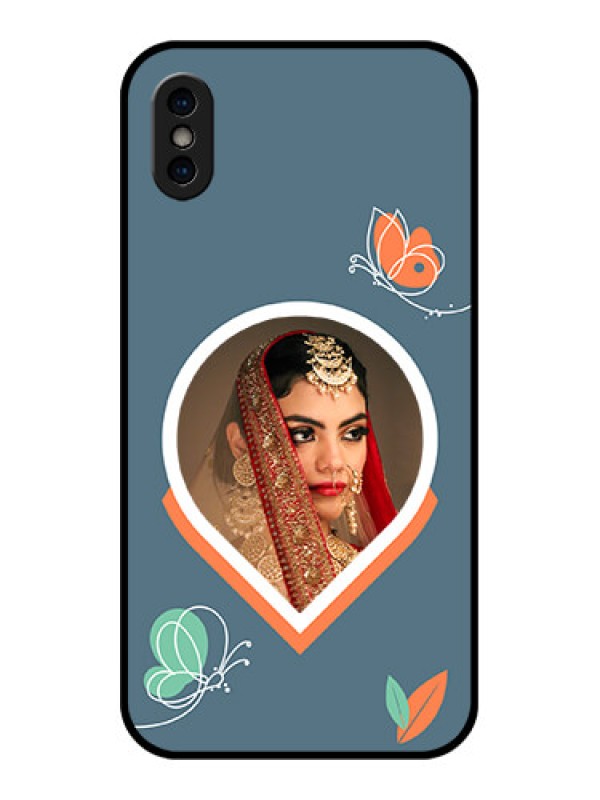 Custom iPhone X Custom Metal Phone Case - Droplet Butterflies Design